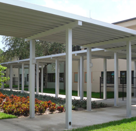 aluminum canopy system at school